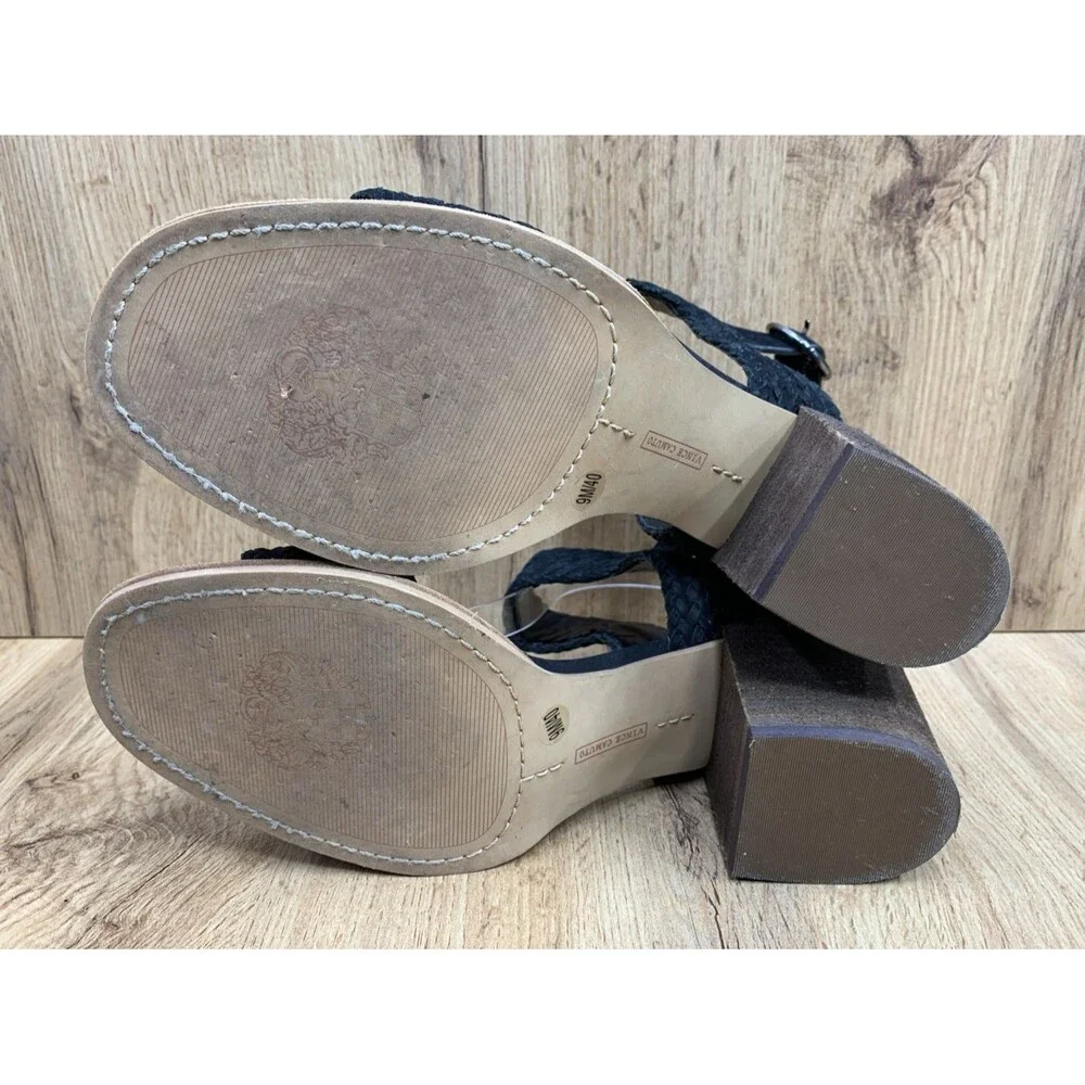 Vince Camuto Womens Kolema Block Heel Sandal Shoes Strap back Black  Size US 9M - Picture 5 of 16